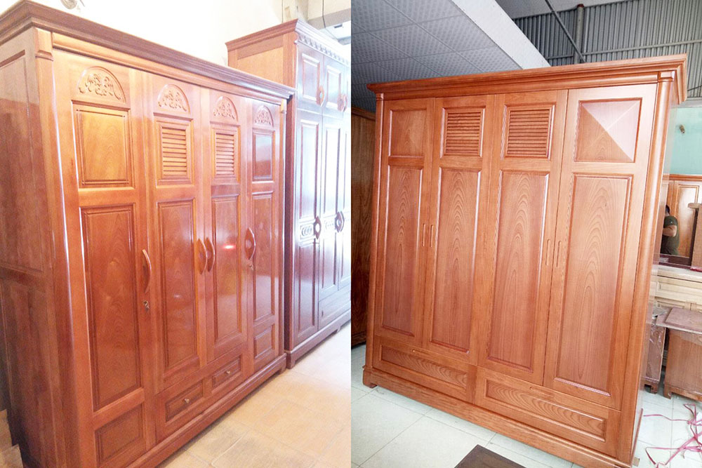 tủ quần áo xoan đào 4 cánh