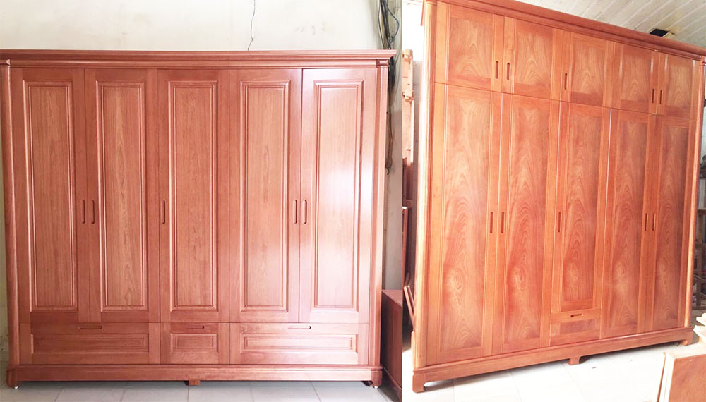 tủ quần áo xoan đào 5 cánh