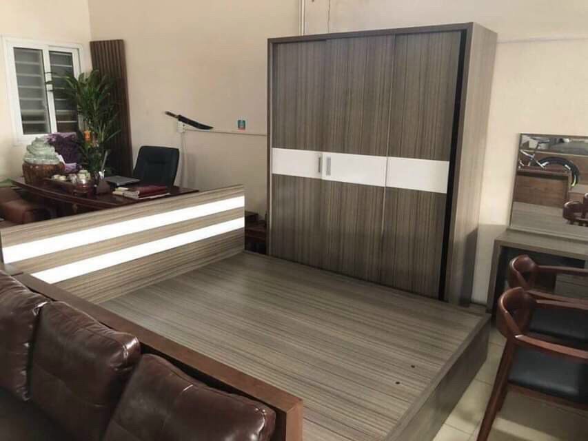 Combo tủ + giường rộng 2m giá rẻ mdf chỉ 8 triệu